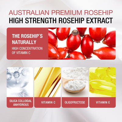 Unichi Rosa Prima Rosehip Extract 1500mg Complex 60 Vegan Capsules x2