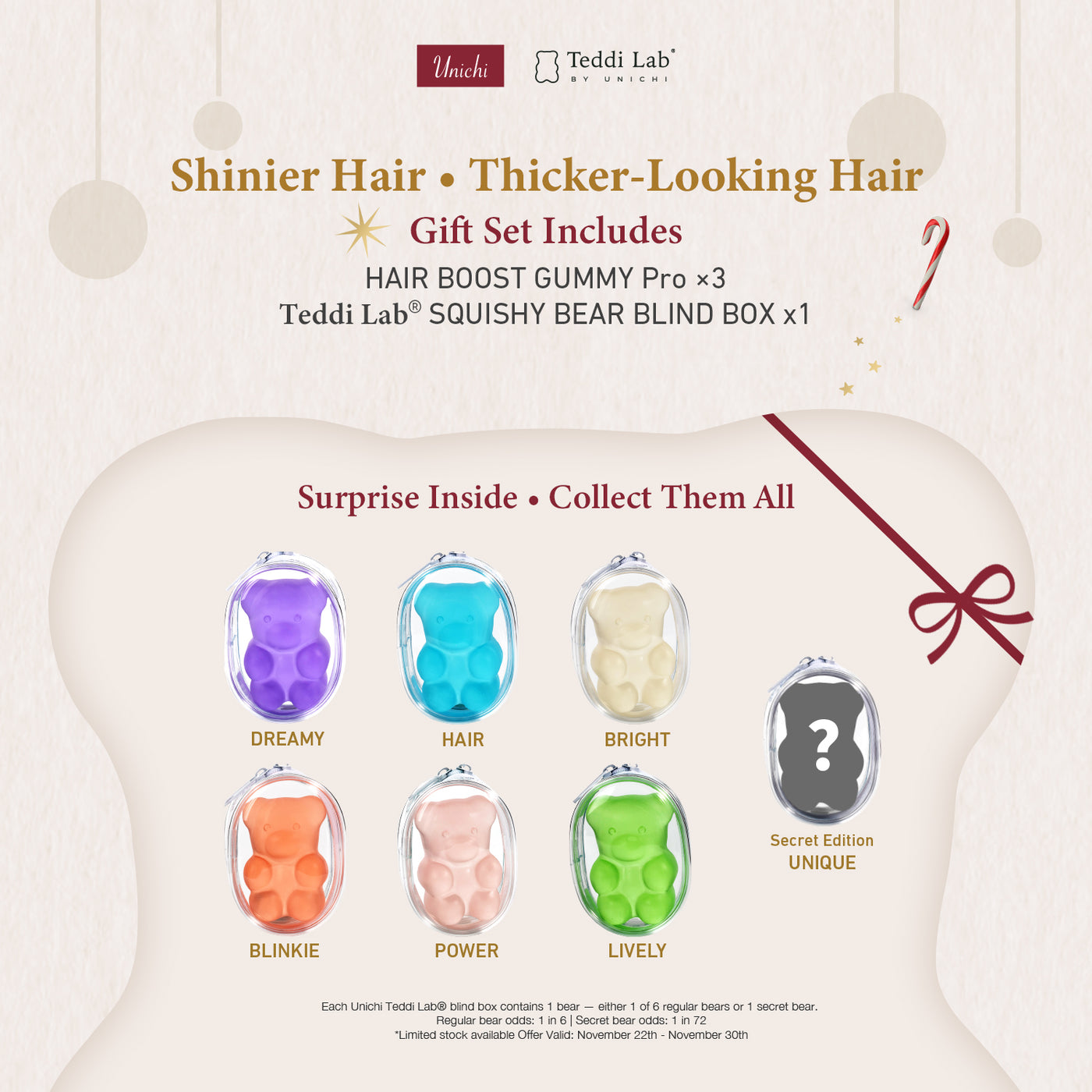 Hair Glow Essentials Set— Teddi Lab Festive Season Gift Box