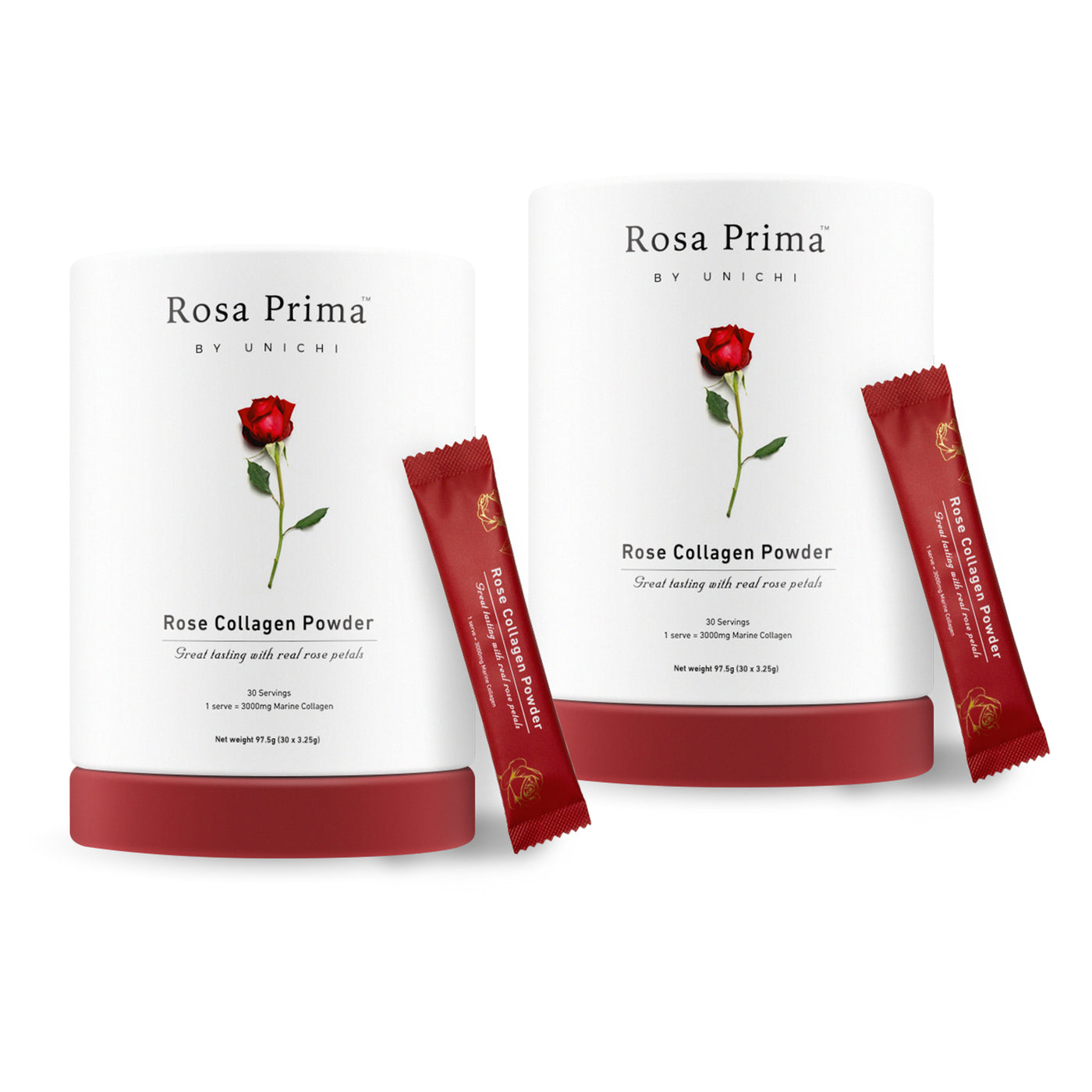 Unichi Rosa Prima Rose Collagen Powder 30 servings x2