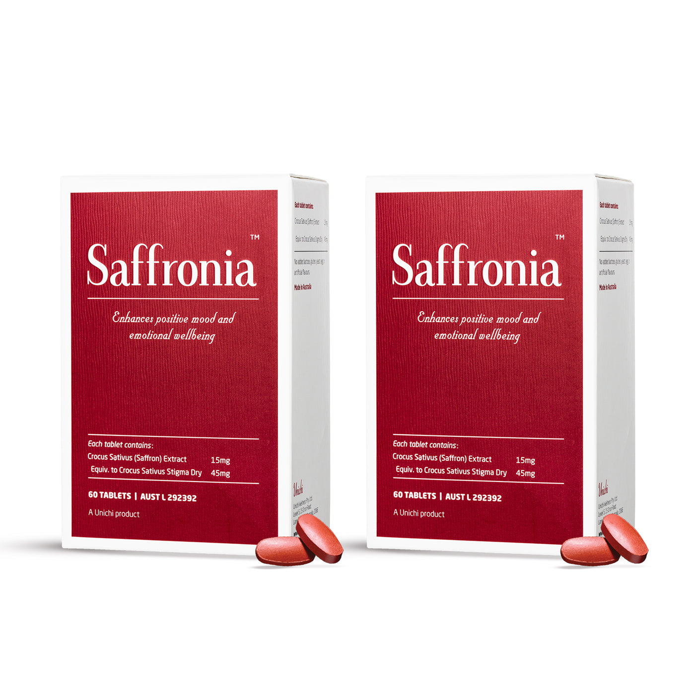 Unichi Saffronia Tablets 60 tablets x2 (Spain Saffron)