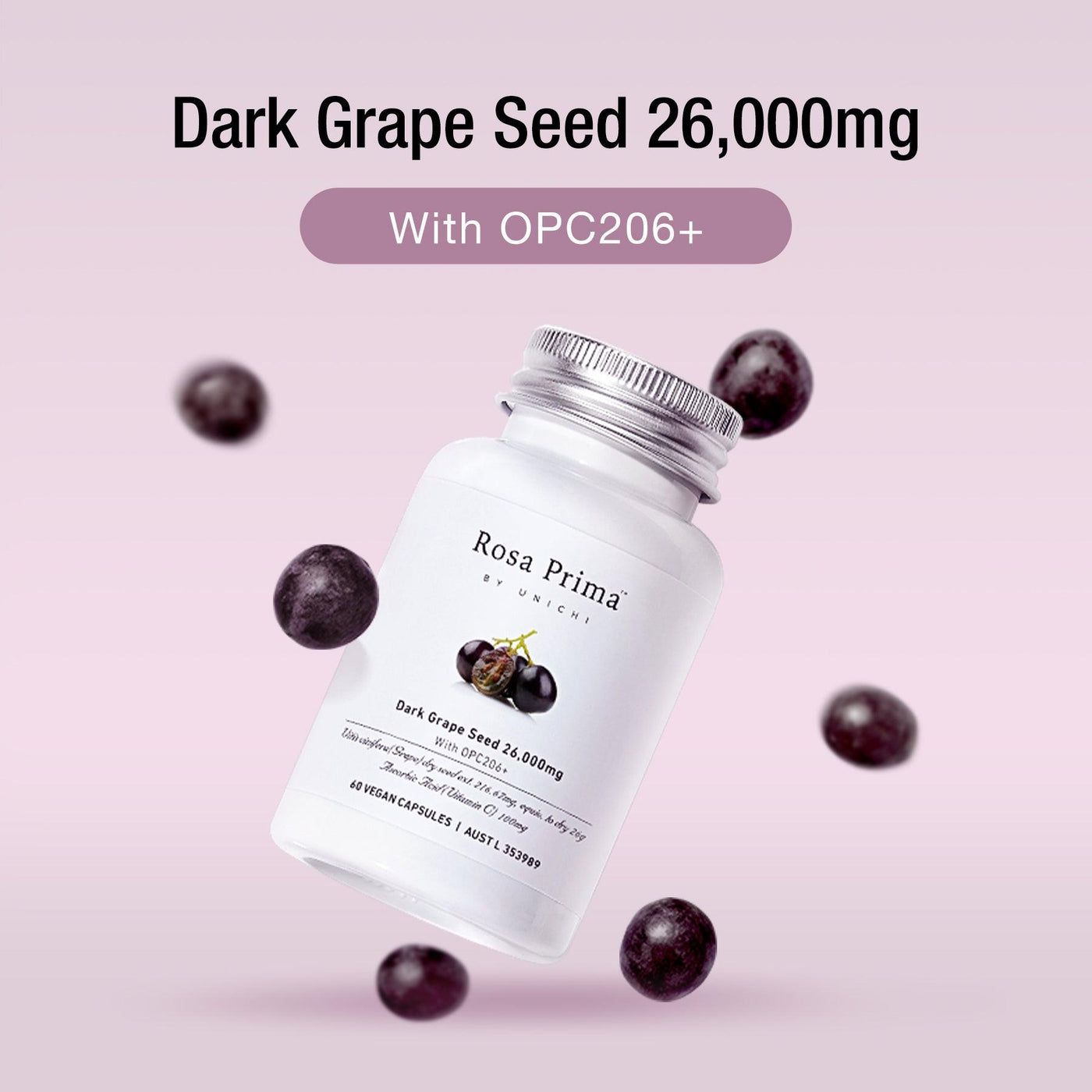 Unichi Rosa Prima Dark Grape Seed 26000mg with OPC206+ - Unichi Wellness